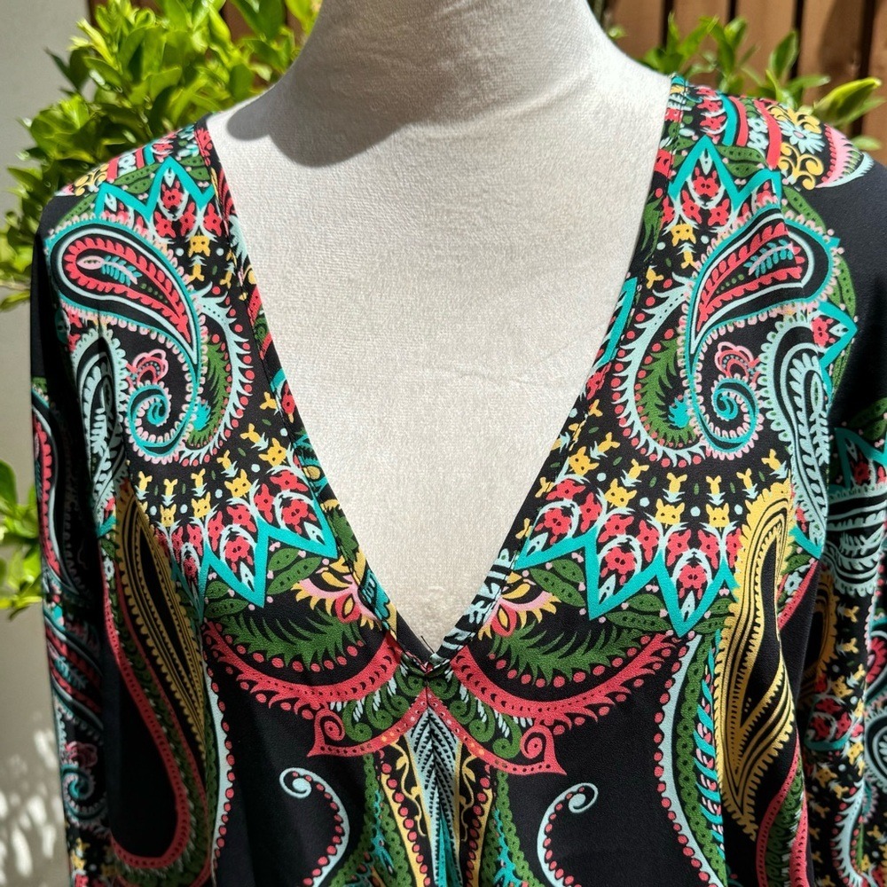 NY & CO. 7th Ave. Multicolored, Paisley‎ Printed Tunic Top/Mini Dress. XL.